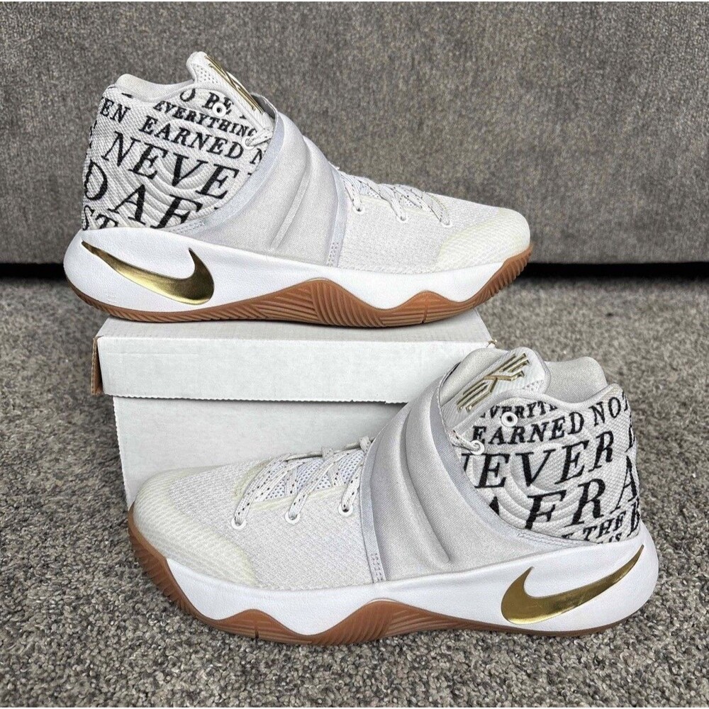 NIKE 2016 KYRIE 2 GOLD CHAMPIONSHIP SCRIPT NIKE ID SIZE 8.5 MENS
